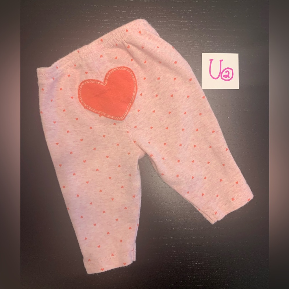 ⭐️5/$10.00⭐️—Pink Heart Print Baby Pants